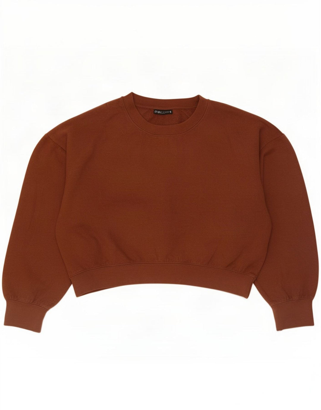 Zara Γυναικεία φούτερ Crop Oversized Jumper UK 14 Medium Brown Polyester