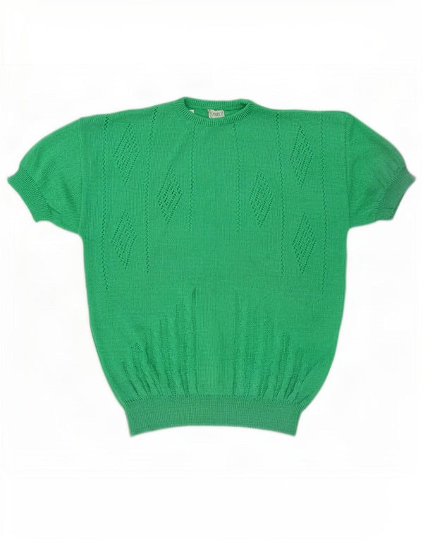 Capriccio γυναικείο πουλόβερ με λαιμόκοψη UK 14 Medium Green Argyle/Diamond