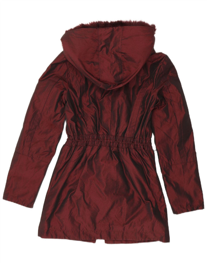 Ted Baker Γυναικείο μπουφάν Parka με κουκούλα Μέγεθος 1 XS Βουργουνδί Πολυεστέρας