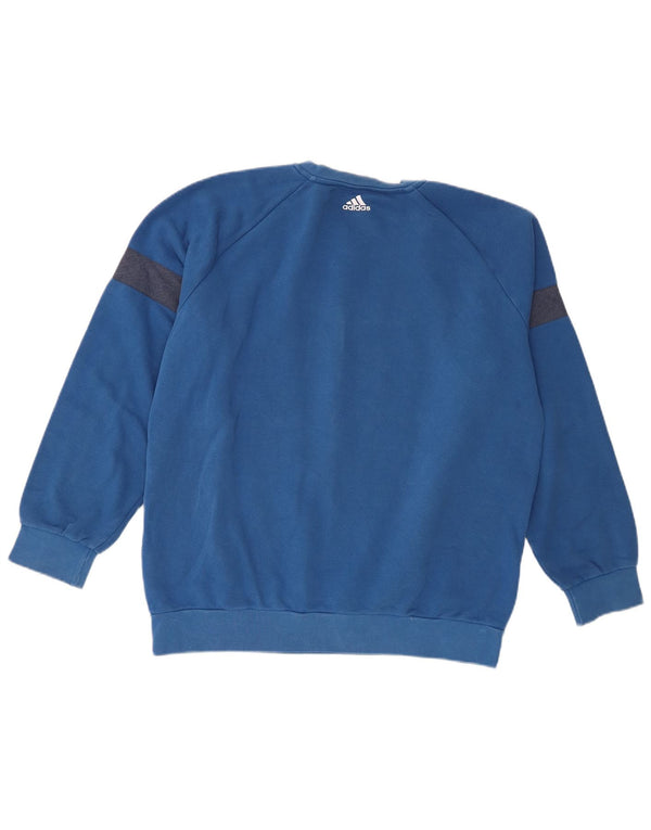 Γραφικό φούτερ Adidas Boys Jumper 15-16 ετών Μπλε χρώματος βαμβακερό