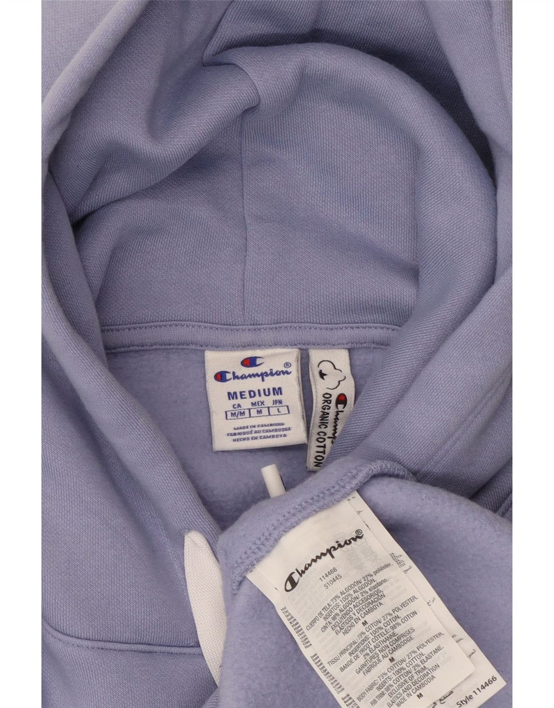 CHAMPION Γυναικείο Hoodie Jumper UK 14 Medium Blue Cotton