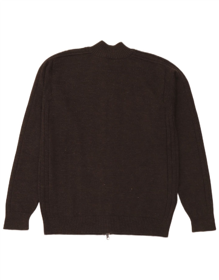 Ανδρικό πουλόβερ ζακέτα Lacoste Μέγεθος 6 XL Καφέ Μαλλί