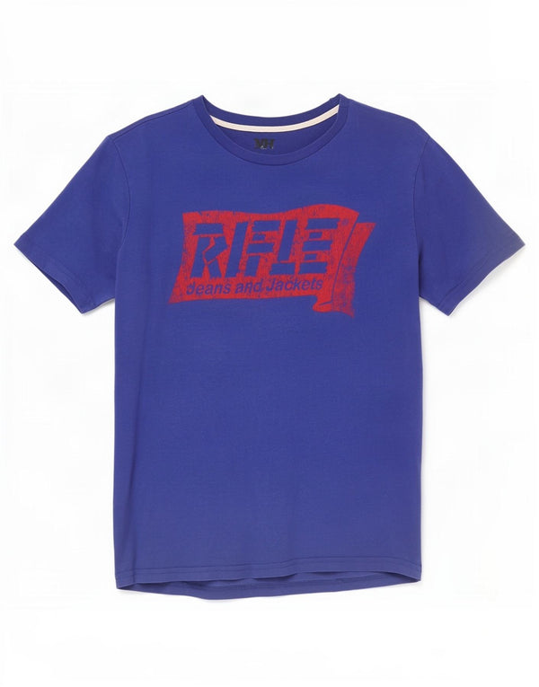 Rifle Boys Graphic T-Shirt Top 13-14 Years Blue Cotton