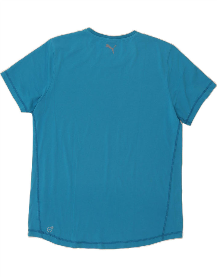 PUMA Mens Graphic T-Shirt Top Large Blue Cotton Vintage Puma and Second-Hand Puma from Messina Hembry 