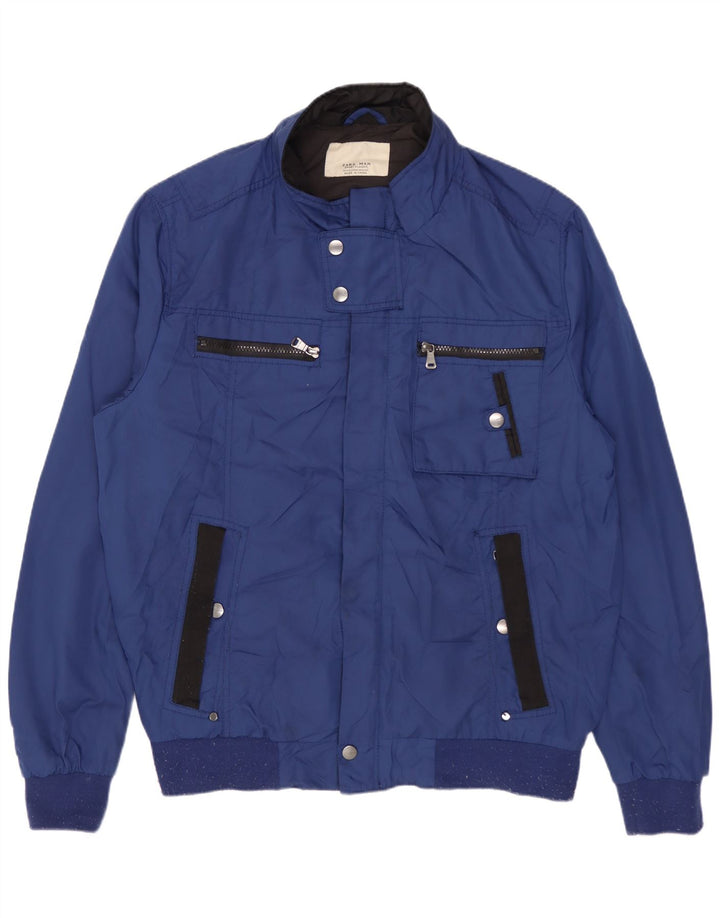 Ανδρικό μπουφάν ZARA Bomber UK 42 XL Blue Polyester