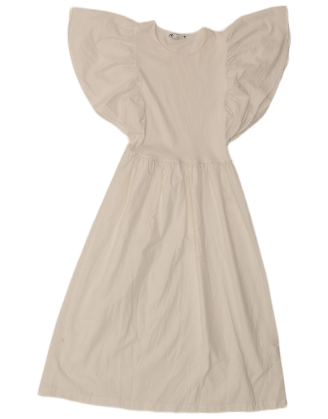 Zara Γυναικείο φόρεμα A-Line UK 8 Small Off White Polyester