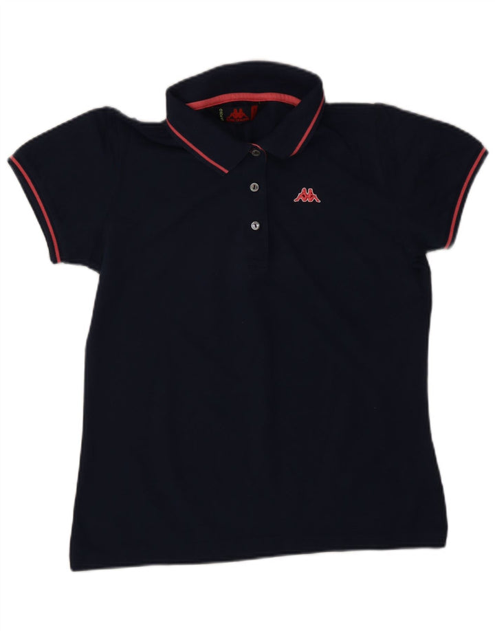 KAPPA Γυναικείο Πόλο Μπλουζάκι UK 12 Medium Navy Blue βαμβακερό