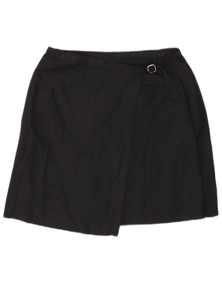 Benetton Γυναικεία Φούστα Wrap IT 42 Medium W27 Μαύρο Λινό