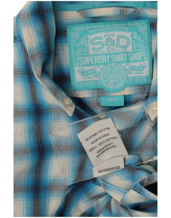 Ανδρικό πουκάμισο Superdry Large Blue Check Cotton