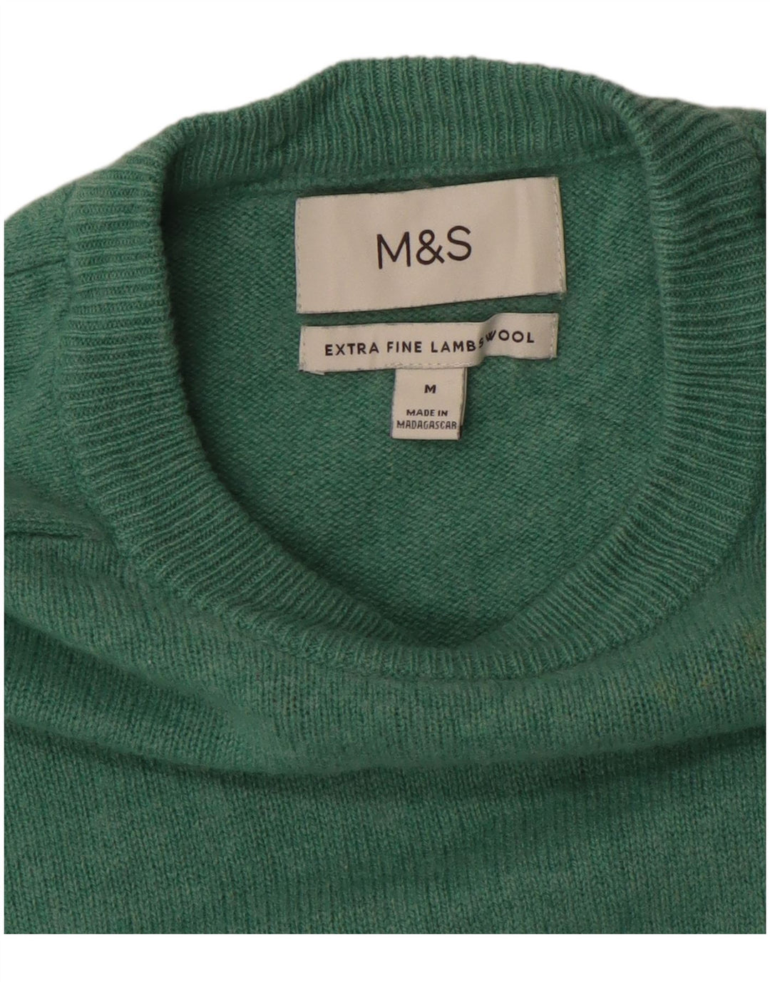 MARKS & SPENCER Γυναικείο πουλόβερ με λαιμόκοψη UK 14 Medium Green