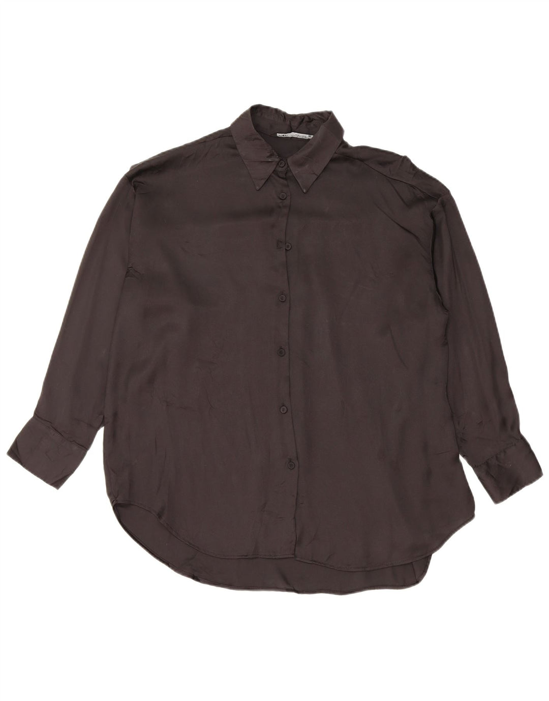 Zara Γυναικείο πουκάμισο Oversized Μπλούζα UK 10 Small Black Polyester