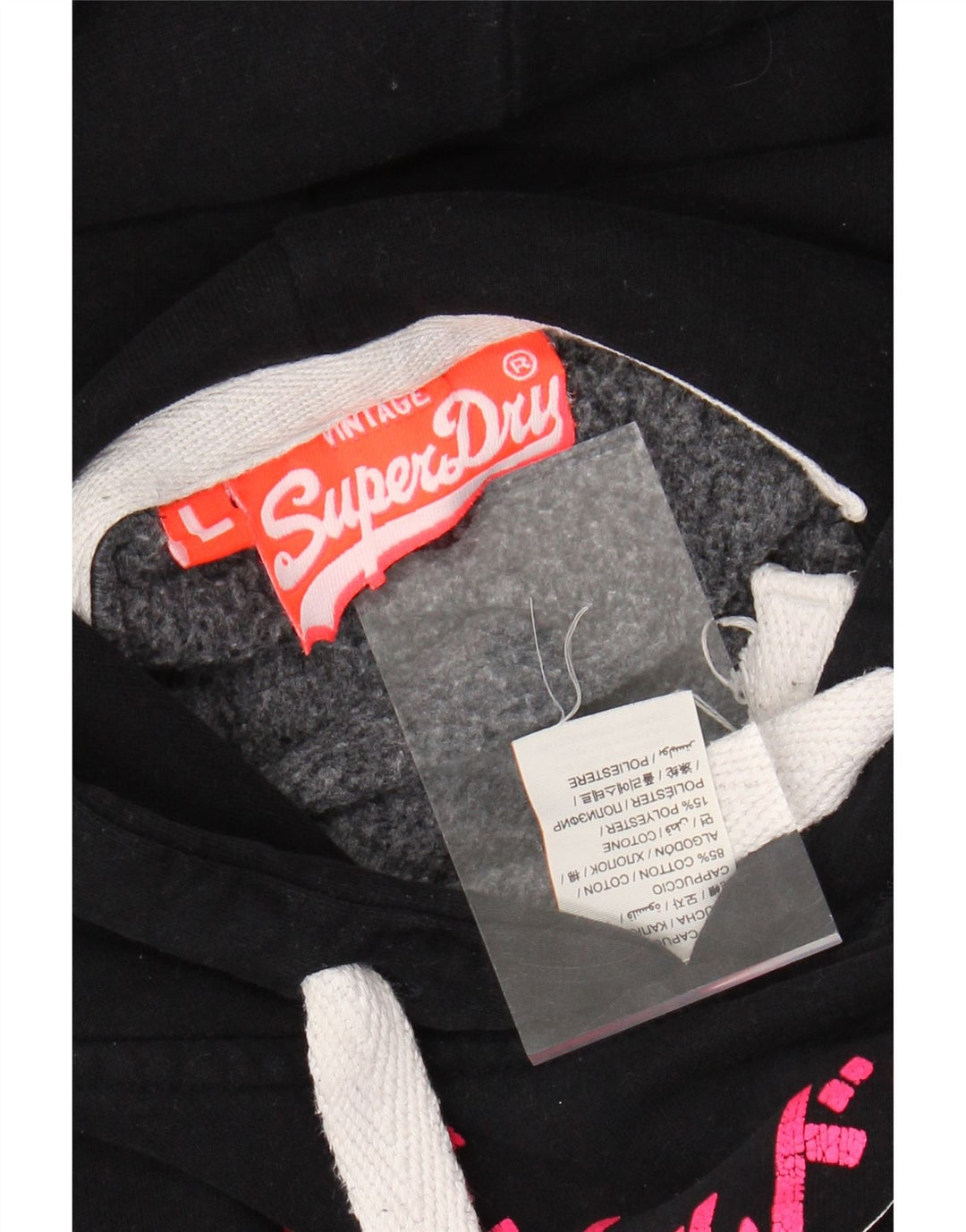 Γυναικείο γραφικό κουκούλα SUPERDRY UK 16 μεγάλο βαμβακερό