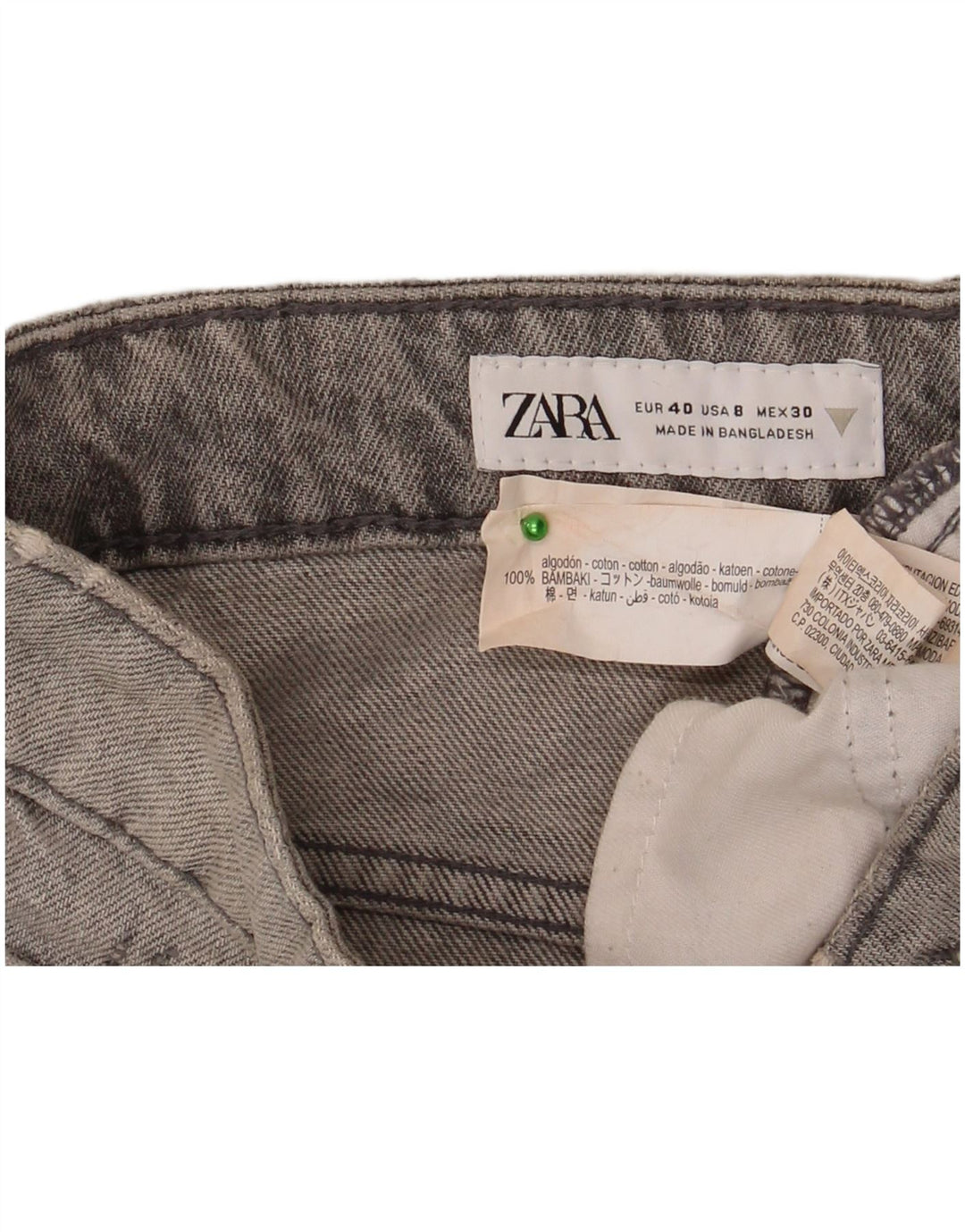 Ζαρά γυναικείο τζιν Distressed Hot παντελόνι EU 40 Medium W30 Γκρι βαμβακερό
