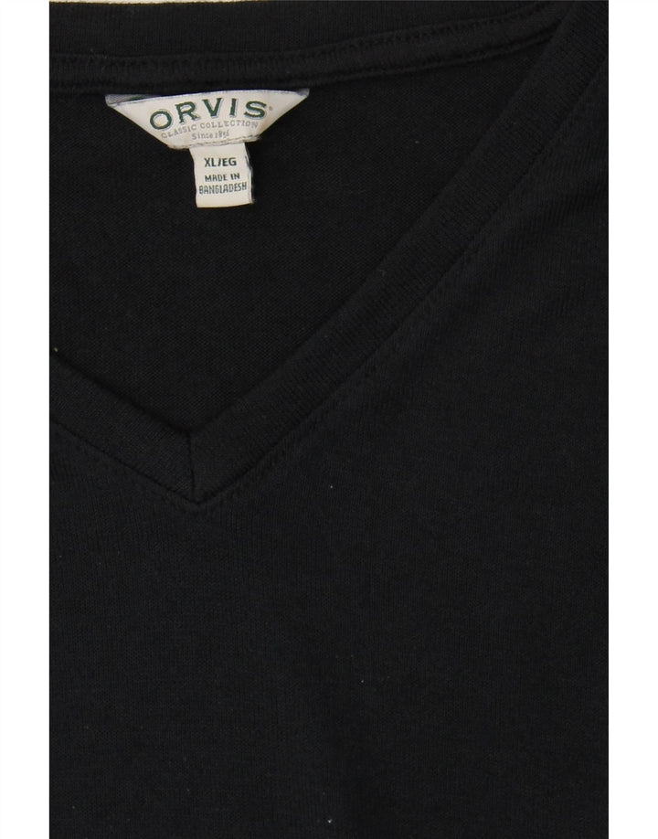 ORVIS Womens Oversized Blouse Top UK 18 XL Navy Blue Polyester Vintage Orvis and Second-Hand Orvis from Messina Hembry 