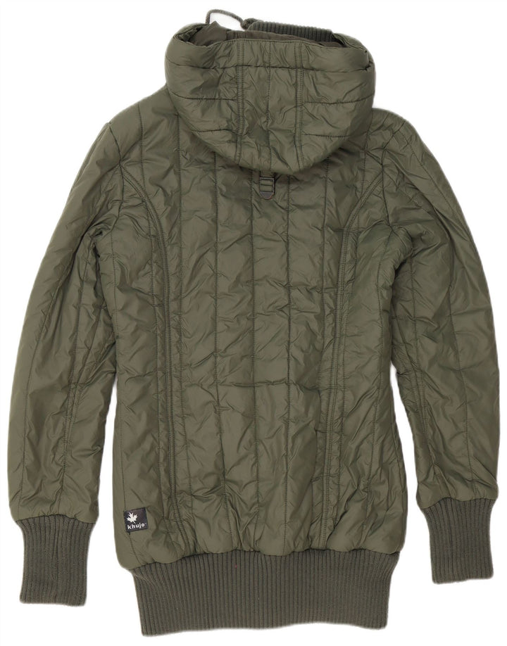 KHUJO Γυναικείο μπουφάν με κουκούλα UK 14 Large Green Polyester