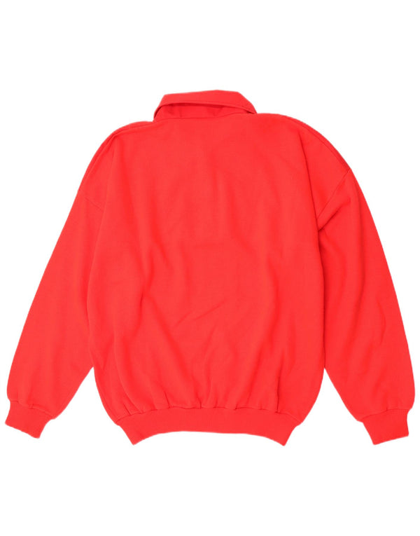 Vintage ανδρικό φούτερ πόλο με λαιμόκοψη Jumper XL Κόκκινο βαμβακερό