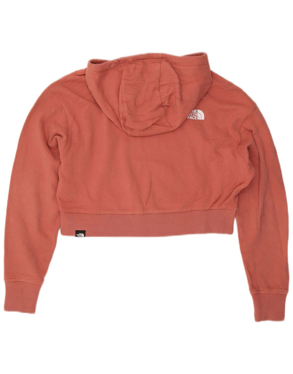 The North Face Womens Crop Oversized Hoodie Jumper UK 10 Small Pink Cotton