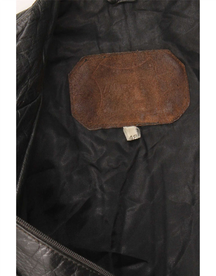 Vintage Γυναικείο Δερμάτινο Μπουφάν IT 48 XL Μαύρο