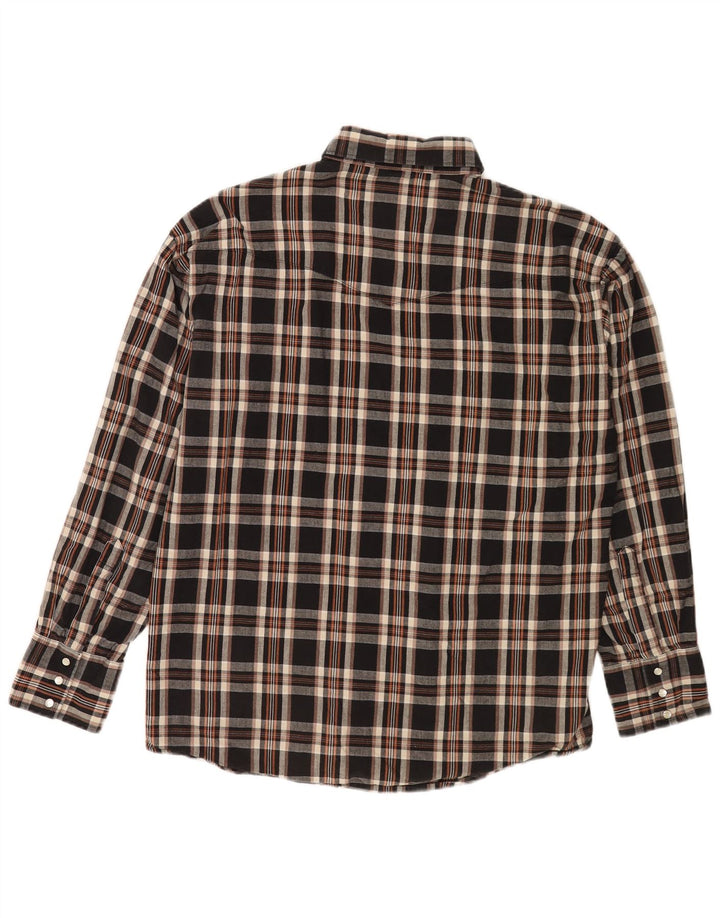 Ανδρικό φανελένιο πουκάμισο Wrangler μεγάλο μαύρο καρό