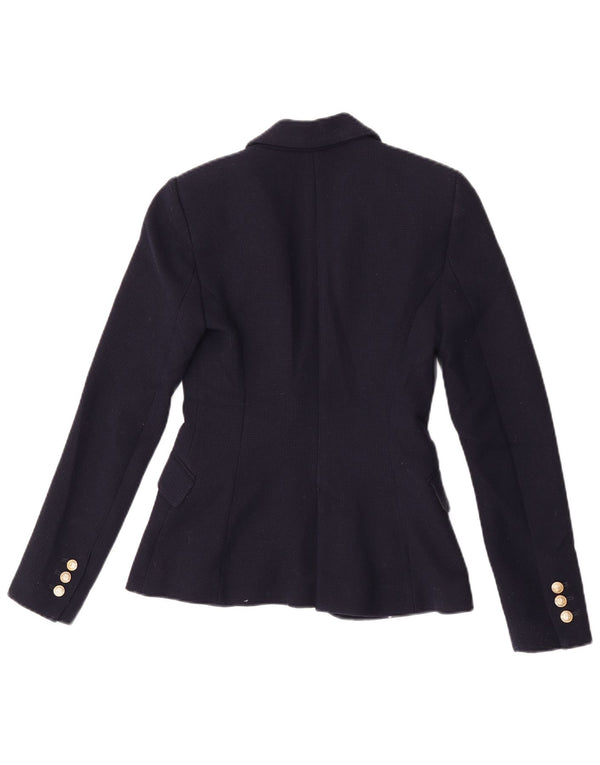 Zara Γυναικείο μπλέιζερ 1 κουμπιού μπουφάν UK 6 XS Navy Blue Polyester