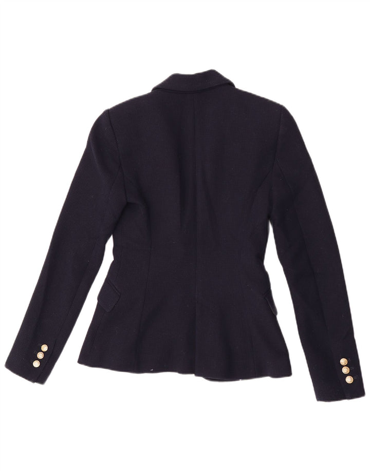 Zara Γυναικείο μπλέιζερ 1 κουμπιού μπουφάν UK 6 XS Navy Blue Polyester