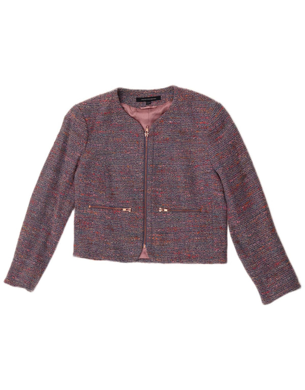 Γυναικείο σακάκι σακάκι γαλλικής σύνδεσης Crop UK 10 Small Blue Flecked