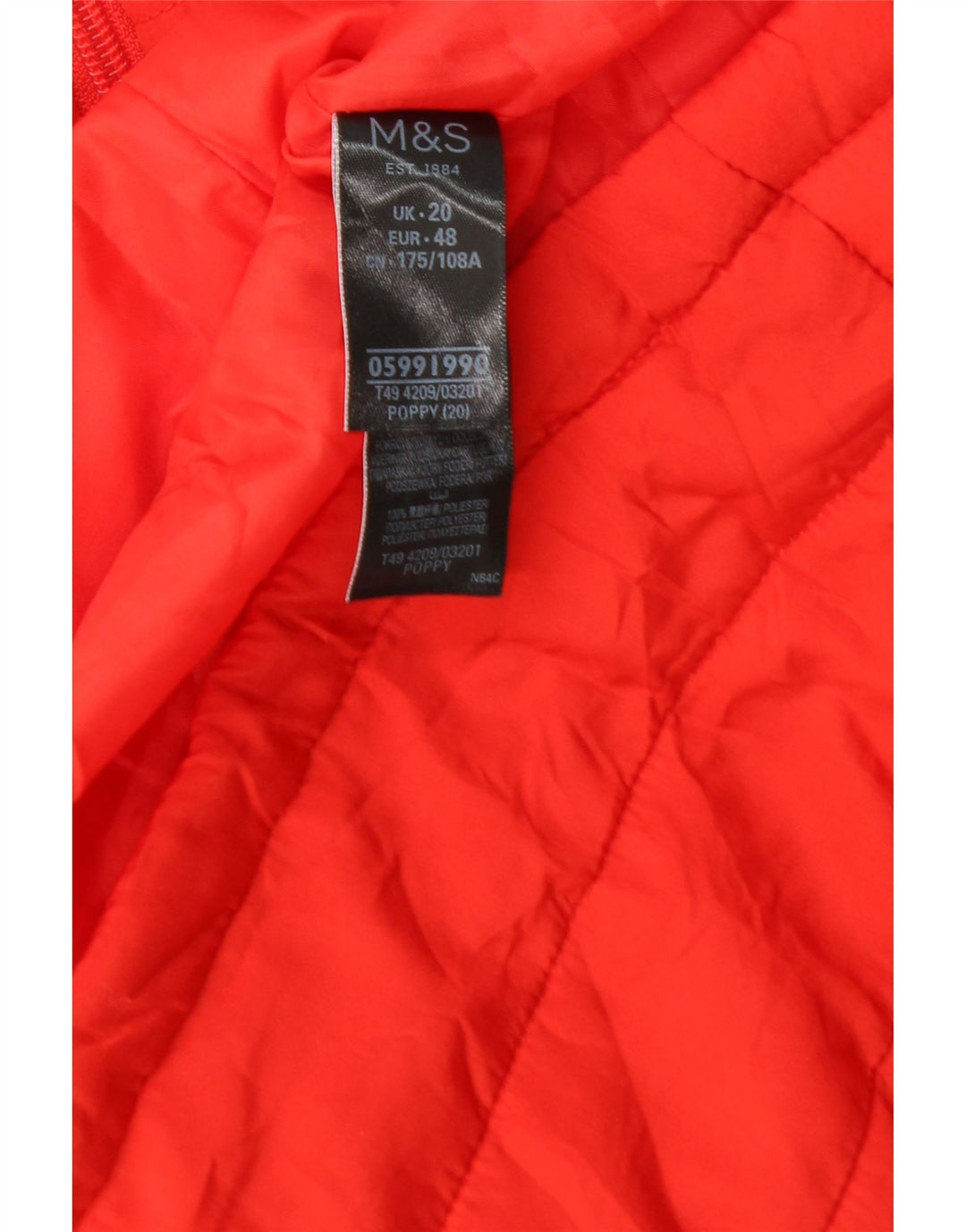 Marks & Spencer Γυναικεία επένδυση Gilet UK 20 2XL πορτοκαλί πολυεστέρας