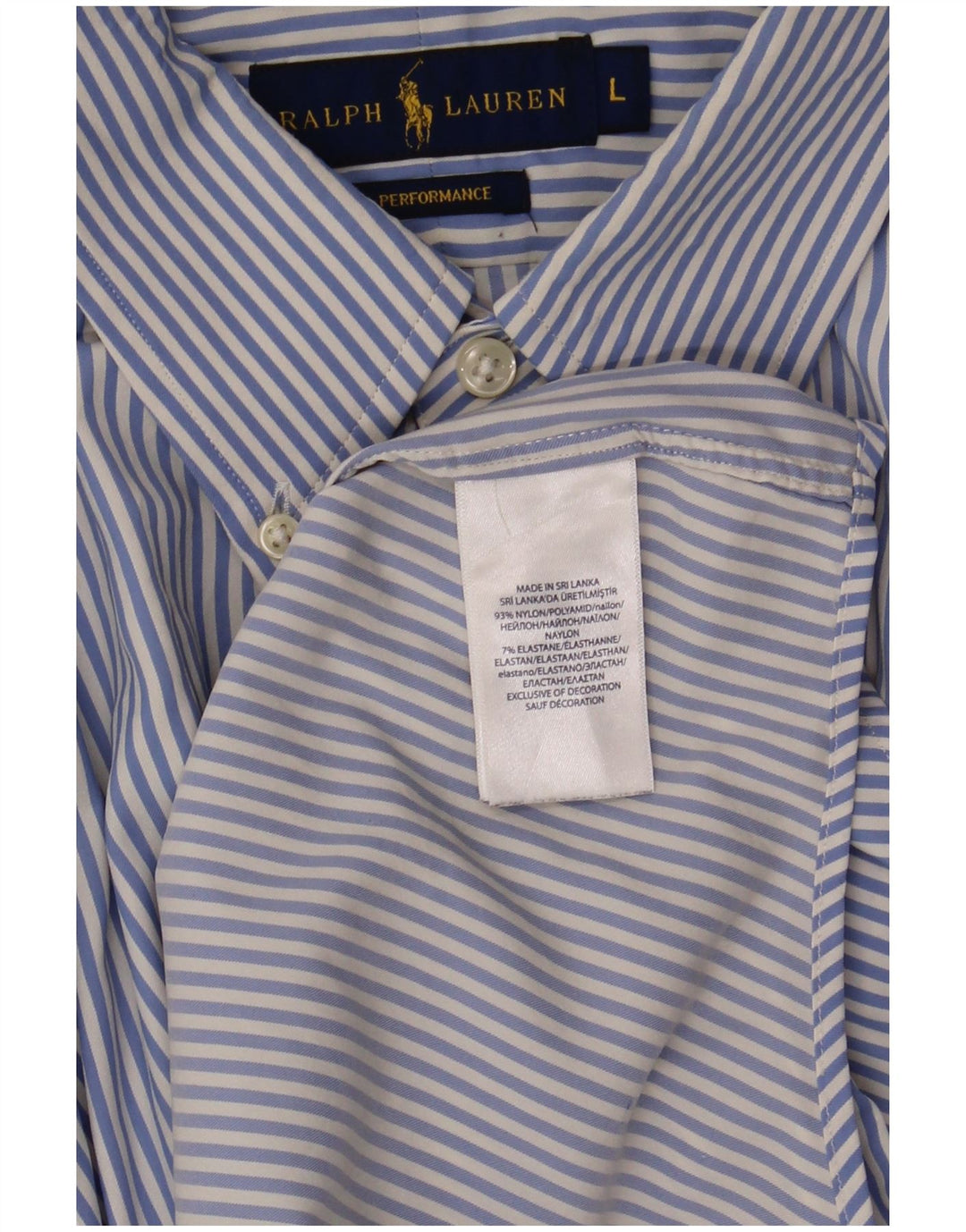 Ανδρικό πουκάμισο Ralph Lauren μεγάλο μπλε ριγέ νάιλον