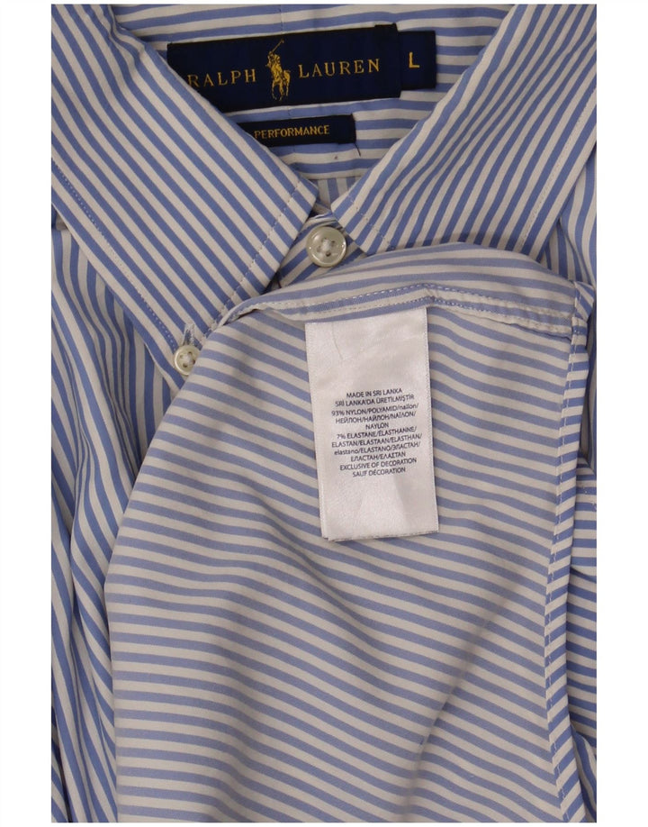 Ανδρικό πουκάμισο Ralph Lauren μεγάλο μπλε ριγέ νάιλον