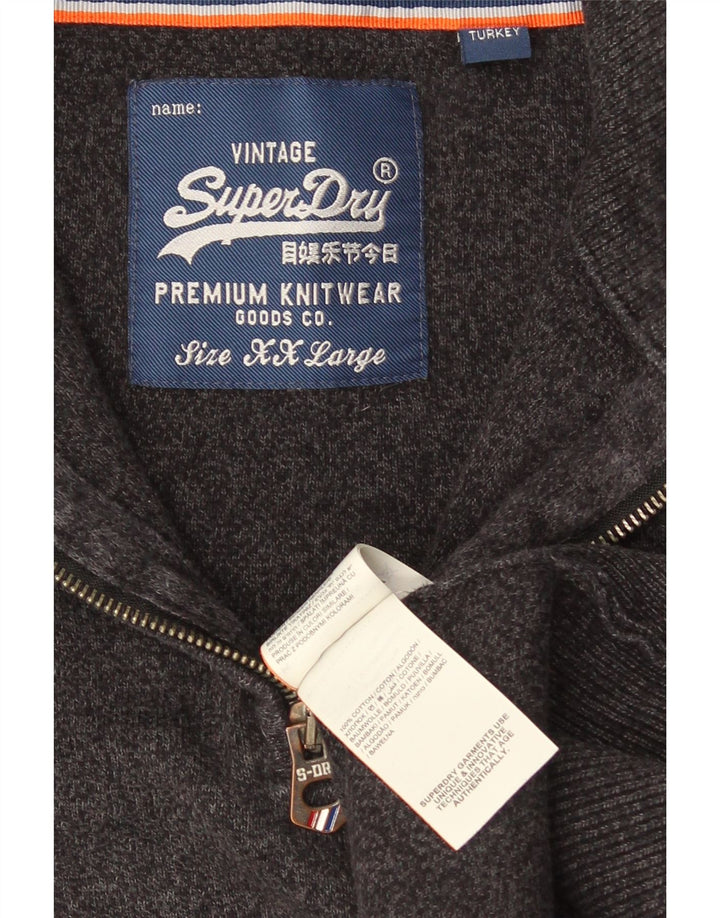 Ανδρικό πουλόβερ με φερμουάρ Superdry 2XL Γκρι βαμβακερό