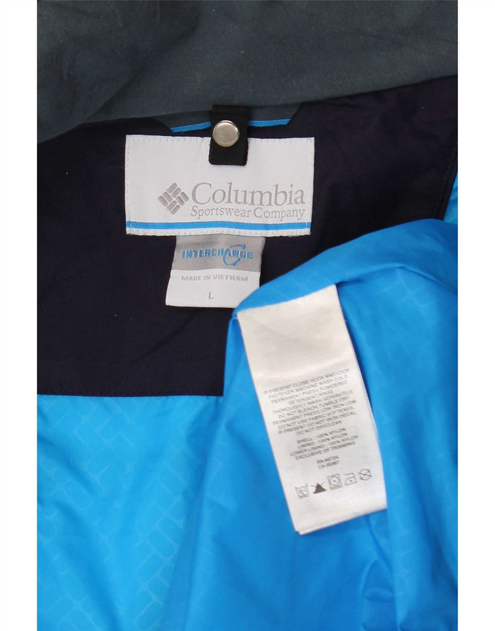 Columbia Ανδρικό μπουφάν βροχής με κουκούλα UK 40 Large Blue Colourblock