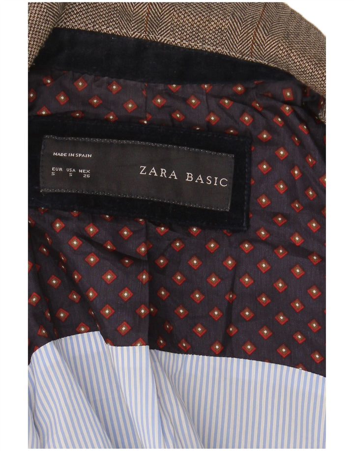 Zara Γυναικείο σακάκι 1 κουμπιού σακάκι UK 10 Small Grey Check