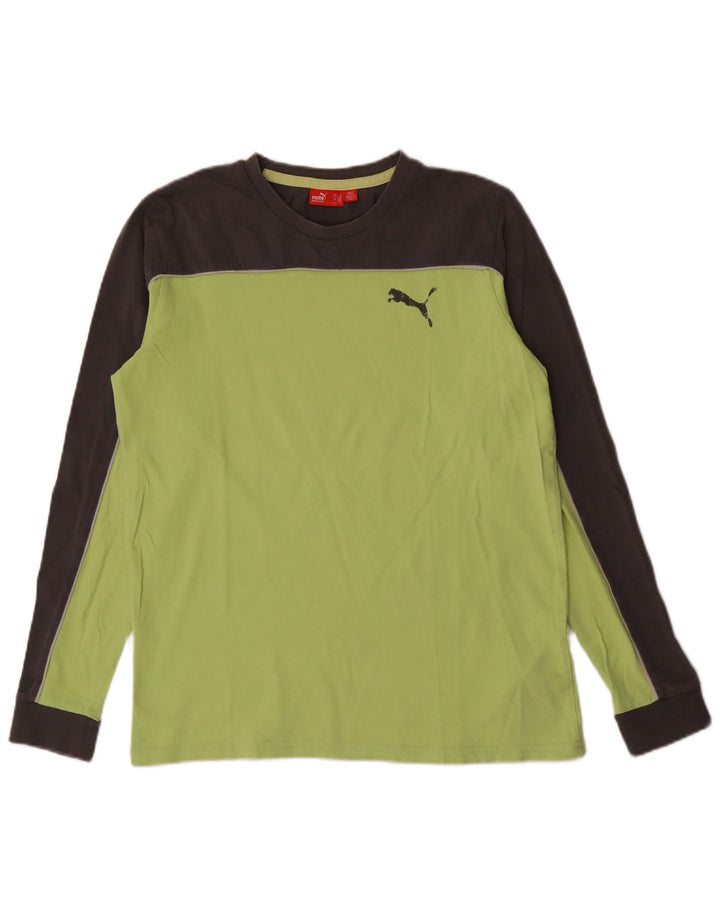 Puma Ανδρικό μακρυμάνικο μπλουζάκι μεσαίου πράσινου χρώματος βαμβακερό