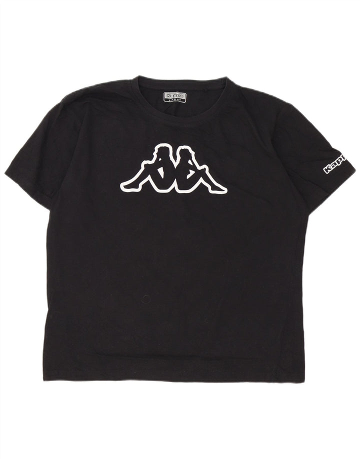 Ανδρικό γραφικό T-Shirt Kappa Top Large Μαύρο Βαμβακερό