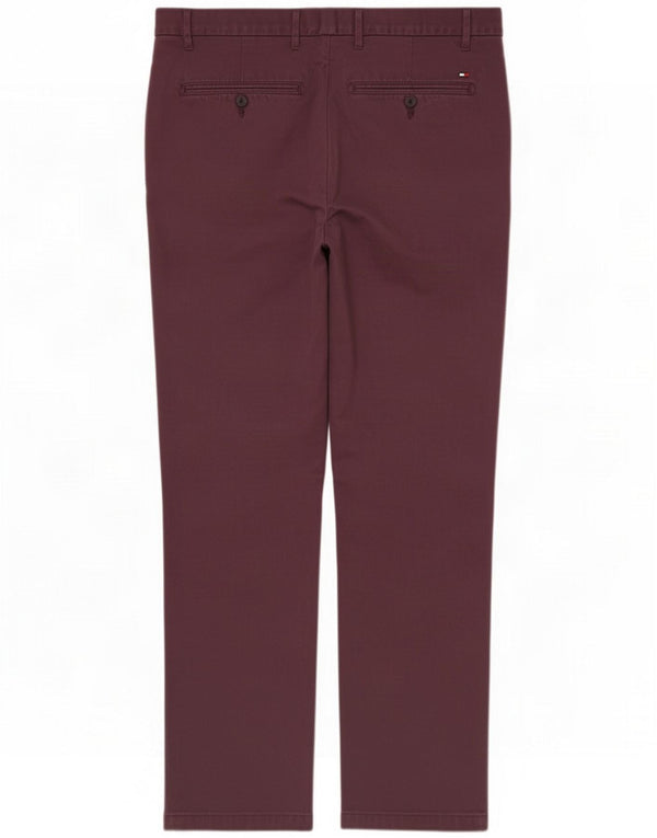 Tommy Hilfiger Mens Mercer Regular Fit Chino Trousers W36 L32 Burgundy