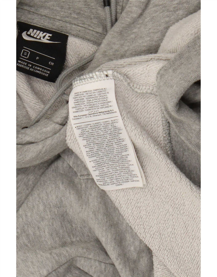 Ανδρικό μπλουζάκι με κουκούλα Nike, μικρό γκρι βαμβακερό