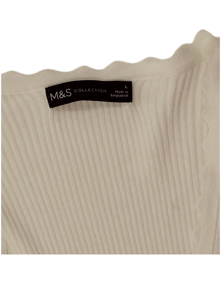 Marks & Spencer Γυναικείο T-Shirt Top UK 16 Large White Viscose