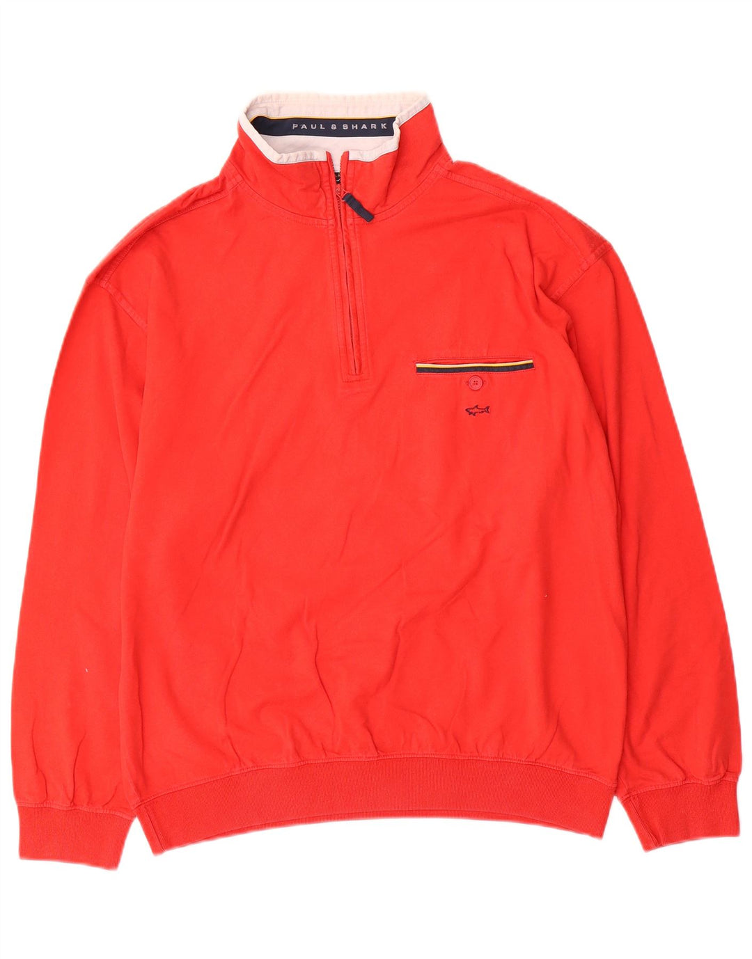 Ανδρικό φούτερ με φερμουάρ Paul & Shark Jumper Μικρό κόκκινο βαμβακερό