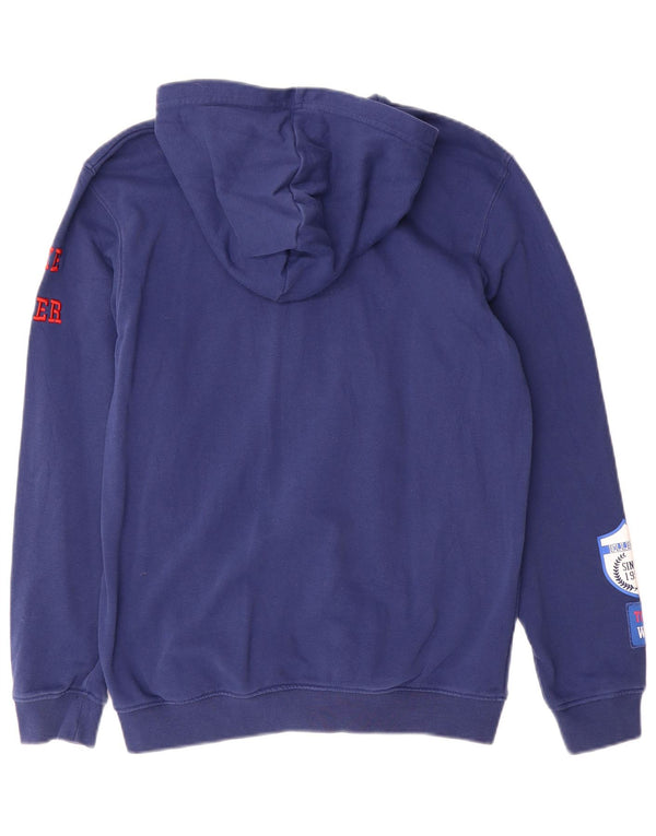 Ellesse Boys γραφικό πουλόβερ με κουκούλα με φερμουάρ 13-14 ετών μπλε βαμβακερό