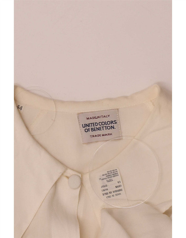 Benetton Γυναικείο πουκάμισο Oversized Μπλούζα IT 44 Medium Off White Viscose