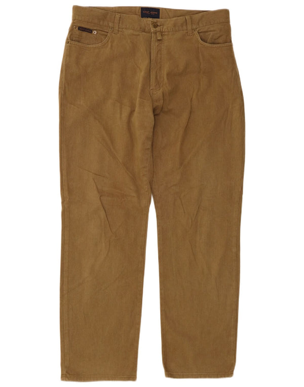 Ανδρικό ίσιο casual παντελόνι Gant W40 L34 Χακί Βαμβακερό