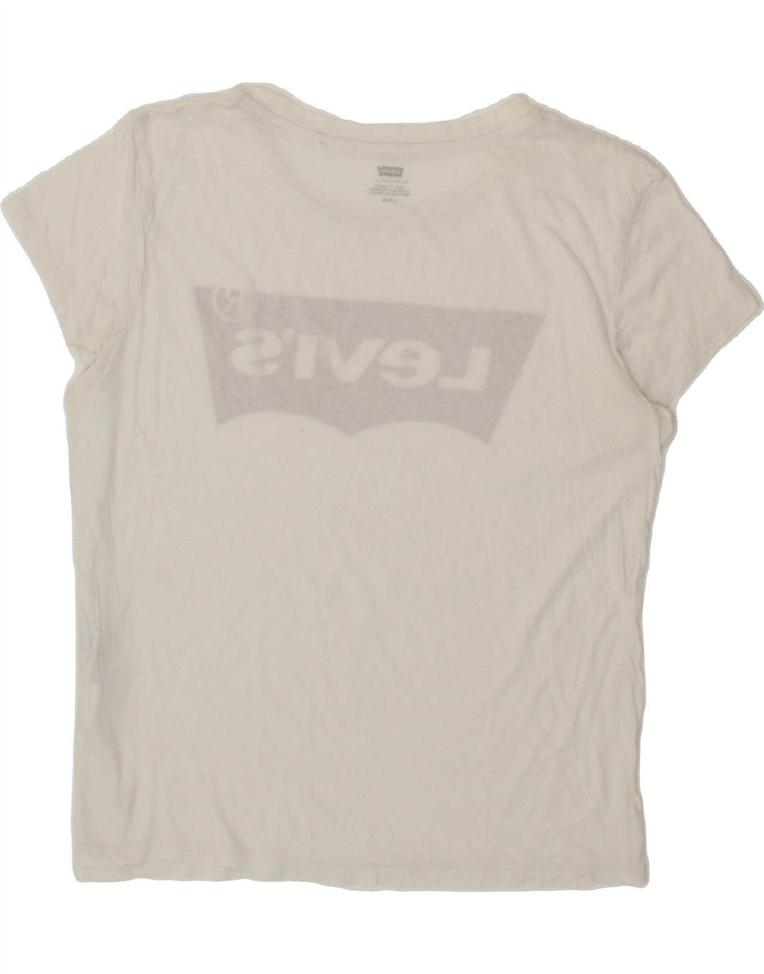 LEVI'S Womens Graphic T-Shirt Top UK 16 Large White Vintage Levi's and Second-Hand Levi's from Messina Hembry 
