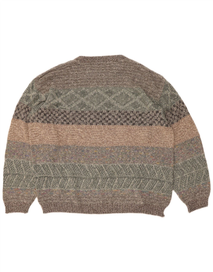 Ανδρικό πουλόβερ Darwin Crew Neck Jumper Μέγεθος 52 Μεγάλο πολύχρωμο ριγέ