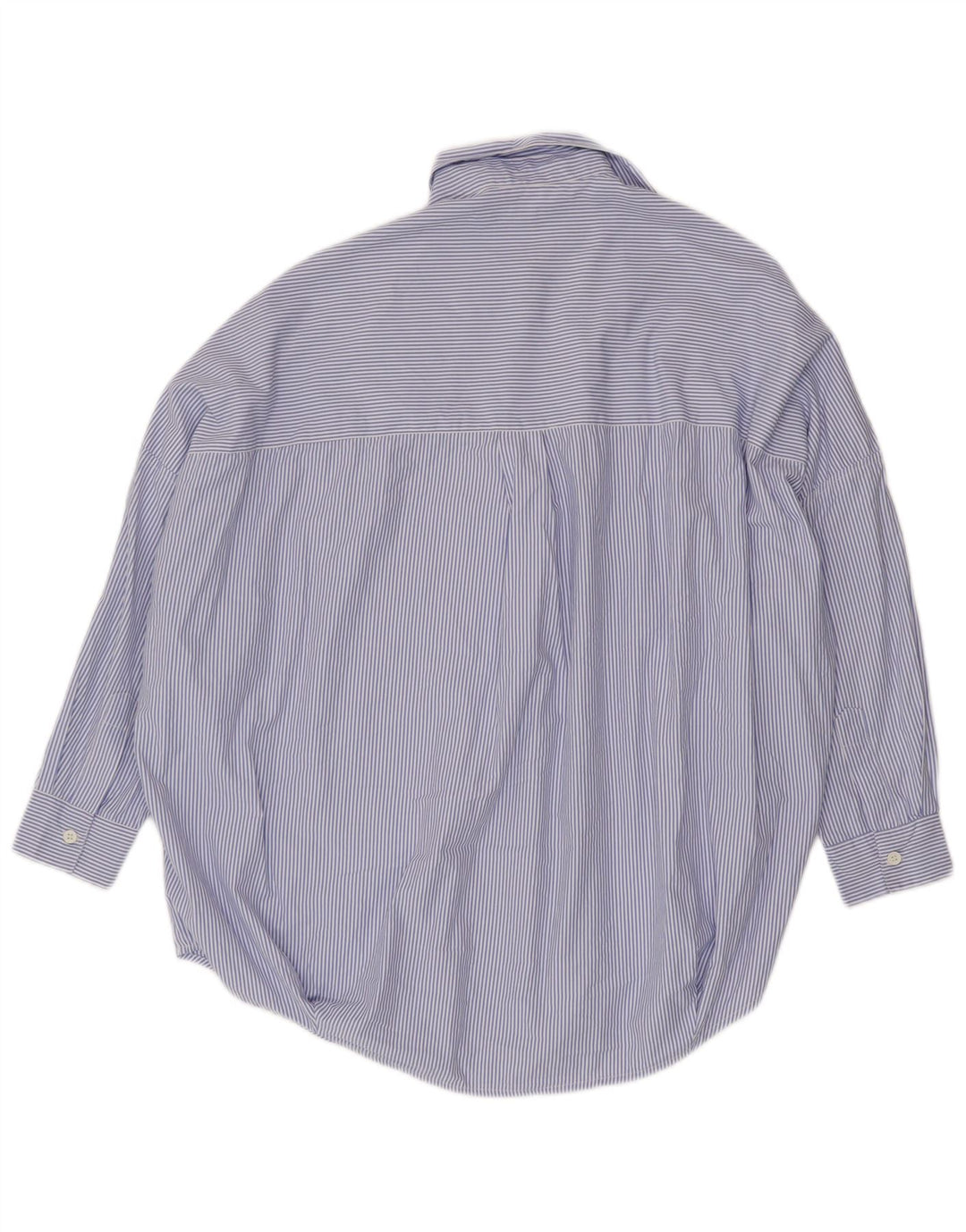 French Connection Womens Pullover Shirt UK 14 Medium Blue Pinstripe