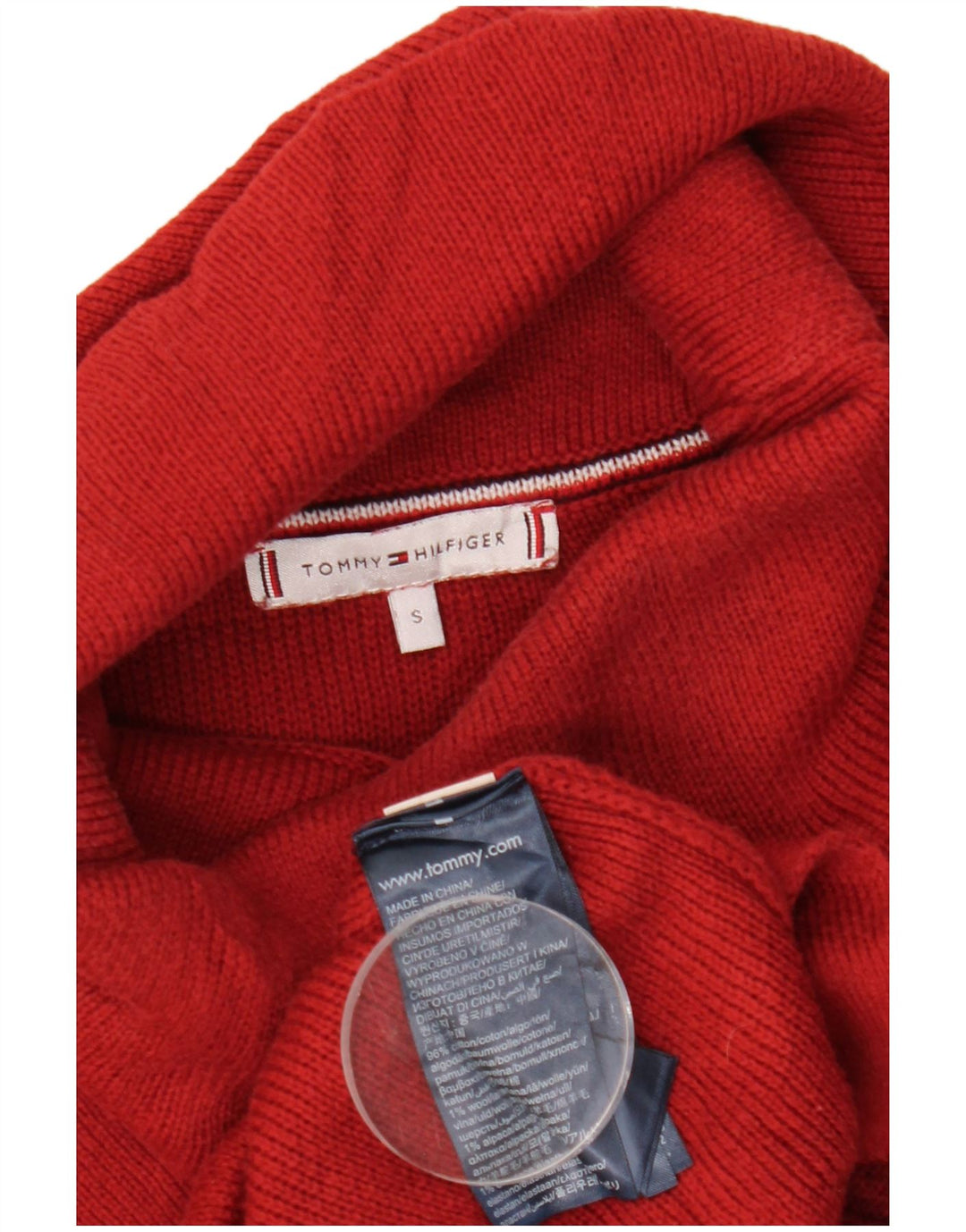 Tommy Hilfiger Γυναικείο πουλόβερ με ρολό λαιμόκοψη UK 10 Small Red