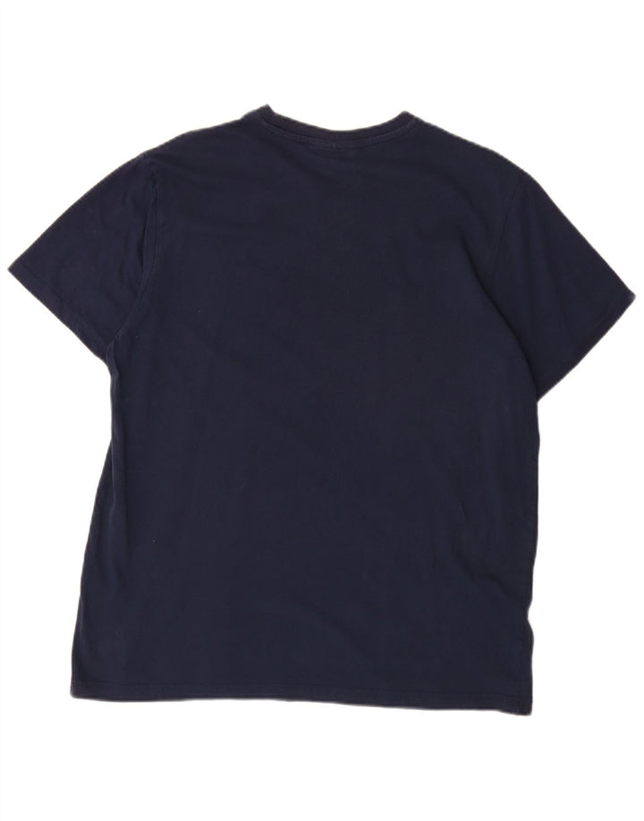 Ανδρικό γραφικό T-Shirt KAPPA Top Large Navy Blue από βαμβάκι