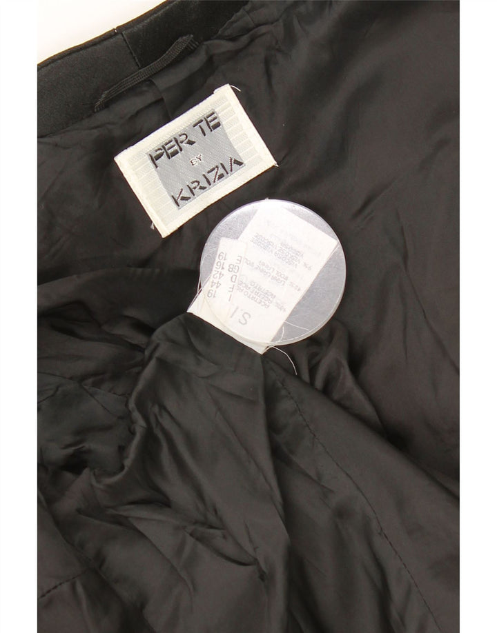 Perte από την Krizia Γυναικείο σακάκι 1 κουμπιού blazer UK 16 μεγάλο μαύρο οξικό