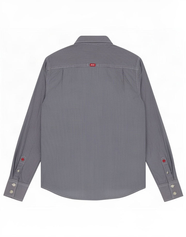Superdry Ανδρικό πουκάμισο Medium Navy Blue Pinstripe Cotton