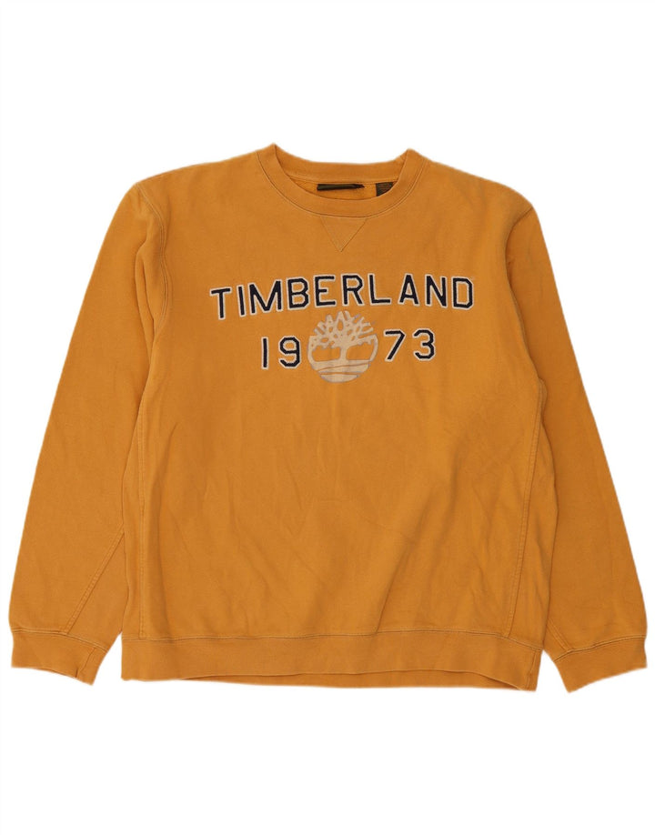Ανδρικό γραφικό φούτερ Timberland Jumper μεγάλο κίτρινο βαμβακερό