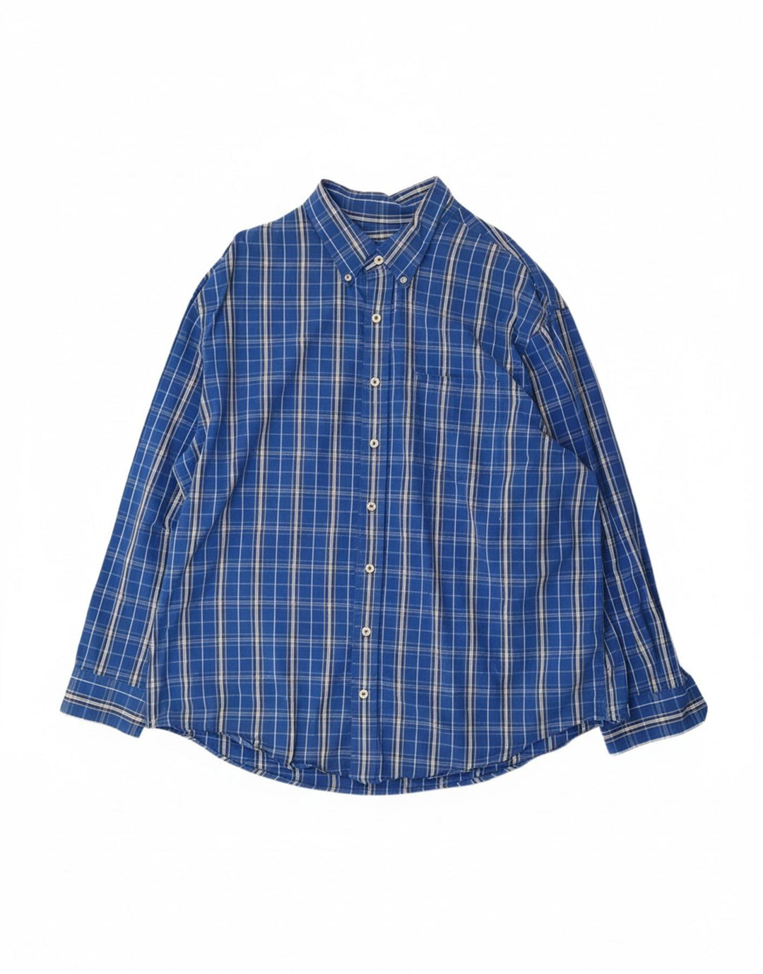IZOD Mens Big & Tall Shirt 2XL Blue Check Cotton